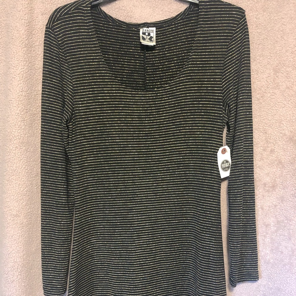 Vintage Black and Gold Striped Dress
